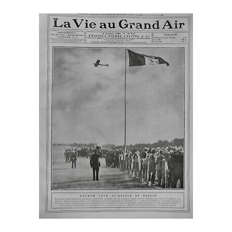 1909 VAGA LATHAM AVIATION MONOPLAN BERLIN DRAPEAU FRANCAIS AVION