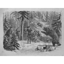 1872 I ACCIDENT CHASSE OURS EMPEREUR RUSSIE FUSIL LANCE