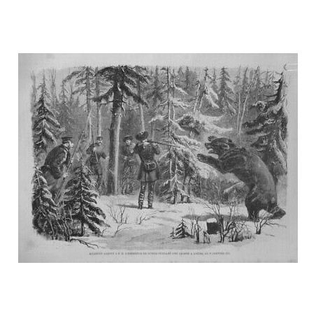 1872 I ACCIDENT CHASSE OURS EMPEREUR RUSSIE FUSIL LANCE