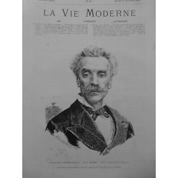 1880 PERSONNALITES LEON GEROME PEINTRE SCULPTEUR FRANCAIS DESSIN ERNEST LIPHART