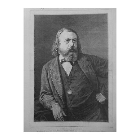 1872 MI PERSONNALITES THEOPHILE GAUTIER DESSIN M.BOCOURT