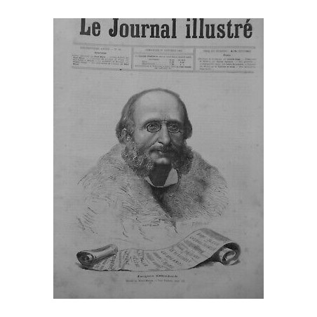 1880 PERSONNALITES JACQUES OFFENBACH DESSIN HENRI MEYER