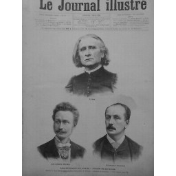 1886 PERSONNALITES LISZT COMTEE ZICHY EDMOND AUDRAN MUSICIENS DESSIN HENRI MEYER