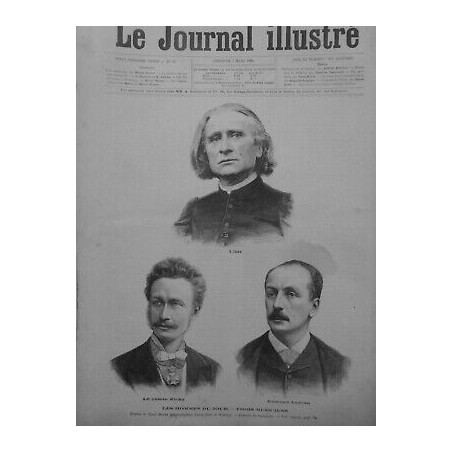 1886 PERSONNALITES LISZT COMTEE ZICHY EDMOND AUDRAN MUSICIENS DESSIN HENRI MEYER