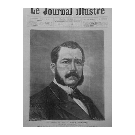 1877 PERSONNALITES LEON RENAULT DEPUTE SEINE ET OISE DESSIN HENRI MEYER