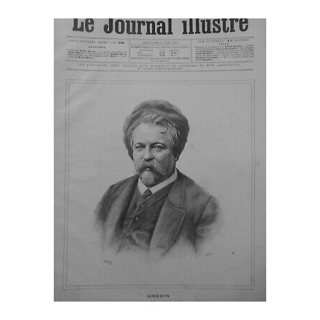 1892 PERSONNALITES ALFRED GREVIN CARICATURISTE DESSIN HENRI MEYER N°2