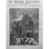 1887 ANGLETERRE INCENDIE THEATRE EXETER DEVONSHIRE DESSIN M.GERARDIN