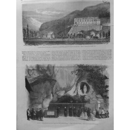1869 MI LOURDES EGLISE GROTTE APPARITION SAINTE VIERGE PHOTO M.PROVOST