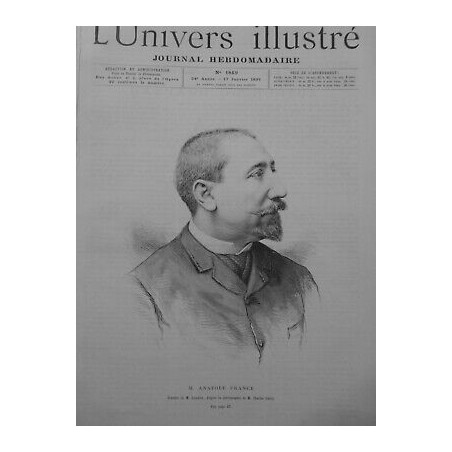 1891 PERSONNALITES ANATOLE FRANCE GRAVURE M.LEMAIRE N°2