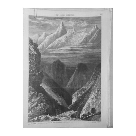 1873 MI HIMALAYA KINCHIN-JUNGA 2EME MONTAGNE PLUS ELEVEE TERRE DESSIN M.BERRARD