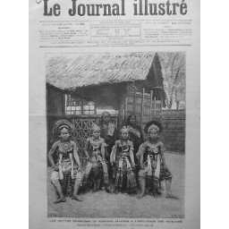 1889 DANSE JAVA DANSEUSES KAMPONG ESPLANADE INVALIDES DESSIN HENRI MEYER