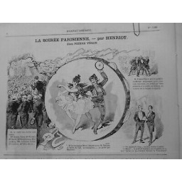 1887 DANSE DANSEUSES DESSIN SOIREE PARISIENNE DESSIN HENRIOT