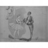 1888 DANSE DANSEUSES CADEAU DESSIN J.L.FORAIN