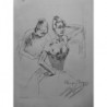 1889 DANSE DANSEUSES AJUSTEMENT ROBE DESSIN LOUIS LEGRAND