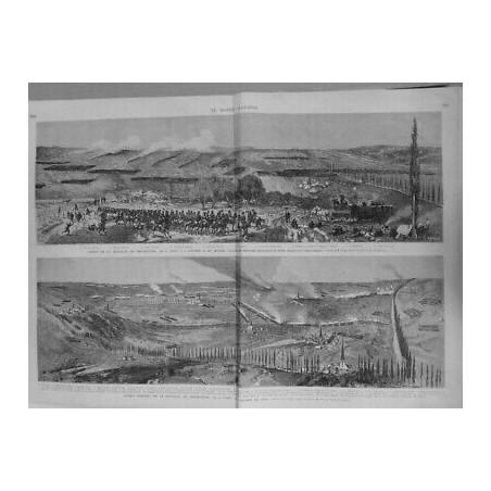 1873 MI BATAILLE GRAVELOTTE VUE GENERALE DEBUT FIN DESSIN M.VIERGE