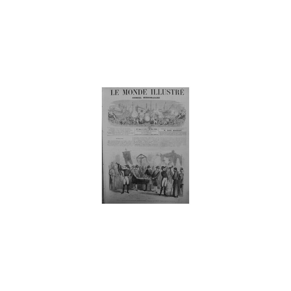 1868 MI ROI BAVIERE CHAR FUNEBRE MUNICH TIMBALIERS TROMPETTE 2 JOURNAUX