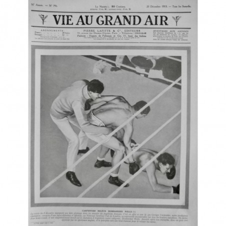 1913 VAGA CARPENTIER GEORGES BOXE RING BOMBARDIER WELLS KO