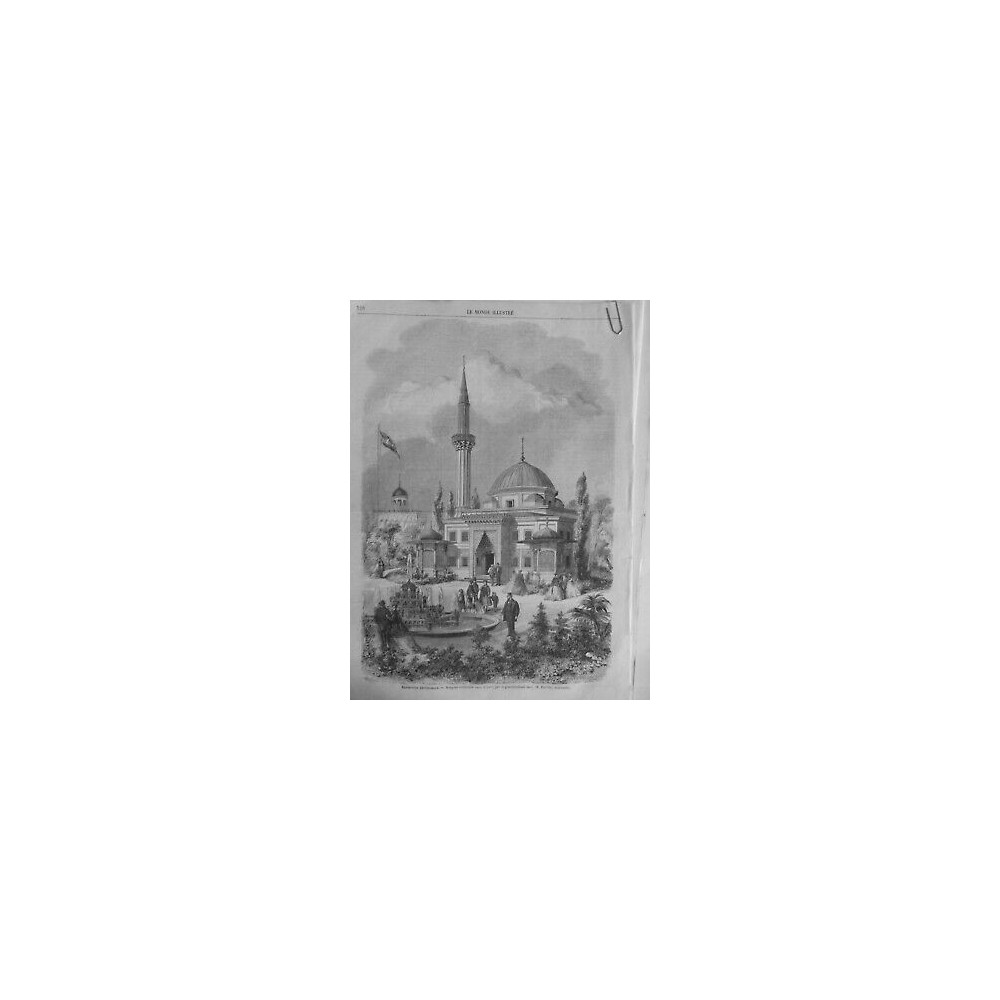 1867 MI TURQUIE EMPIRE OTTOMAN EXPOSITION MOSQUEE GOUVERNEMENT TURC MINARET