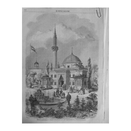 1867 MI TURQUIE EMPIRE OTTOMAN EXPOSITION MOSQUEE GOUVERNEMENT TURC MINARET