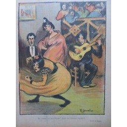 1898 DANSES ESPAGNOLES POULE CABARET DESSIN CANALS