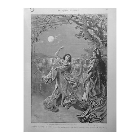 1890 MI DANSE BALLET LE REVE LA MIKAGOUVA PANTOMIME MLLE.MAURI DESSIN A.MARIE