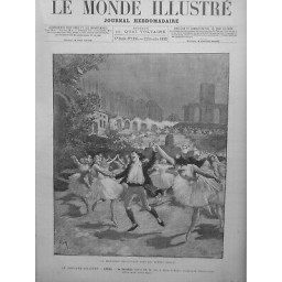 1883 DANSE BALLET FARANDOLE FANTASTIQUE ARENES ARLES DESSIN ADRIEN MARIE