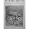 1883 DANSE BALLET FARANDOLE FANTASTIQUE ARENES ARLES DESSIN ADRIEN MARIE