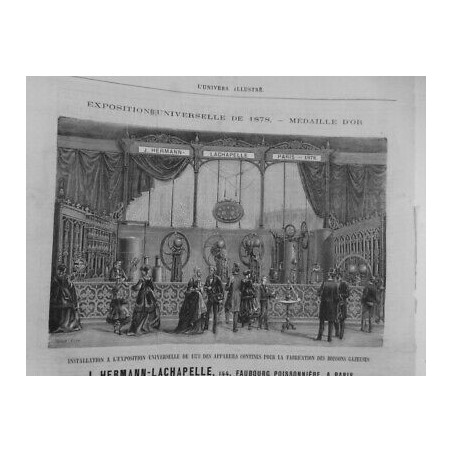 1879 UI EXPOSITION UNIVERSELLE 1878 APPAREILS FABRICATION BOISSONS GAZEUSES