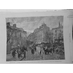 1879 UI PARIS PLACE ST GEORGES EDMOND GRANDJEAN PHOTO GOUPIL FONTAINE CALECHE