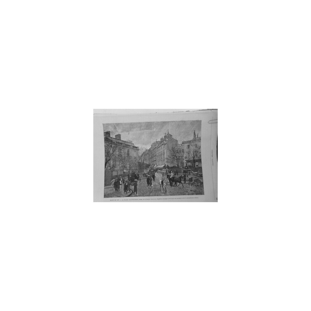 1879 UI PARIS PLACE ST GEORGES EDMOND GRANDJEAN PHOTO GOUPIL FONTAINE CALECHE