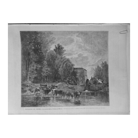 1874 MI EXPOSITION VIENNE MOULIN BALE VILLIERS-SUR-MORIN DESSIN M.YON