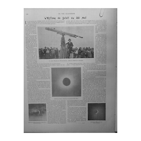 1900 VI ECLIPSE TOTAL SOLEIL OBSERVE PLASENCIA GRAND EQUATORIAL