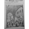 1876 PARIS BAL OPERA DESSOUS GRAND ESCALIER DESSIN MM.DEROY LIX