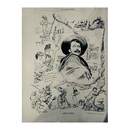 1886 CF PERSONNALITE HOMME LEON TANZI PEINTRE ILLUSTRATEUR DESSIN UZES