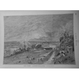 1876 MI ART PEINTURE PARIS BUTTE MONTMARTRE PRINTEMPS DESSI,M.YON