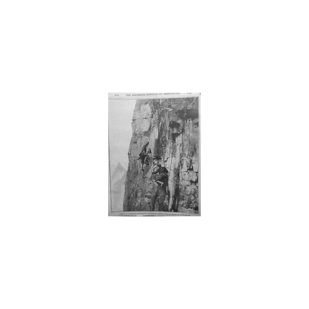 1904 GI GROUPE TOURISTES ESCALADE AIGUILLE GREPON MASSIF MONT BLANC