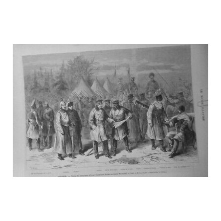 1876 MI RUSSIE TENUE CAMPAGNE HIVER ARMEE RUSSE CAMP KICHINEFF DESSIN M.LIX