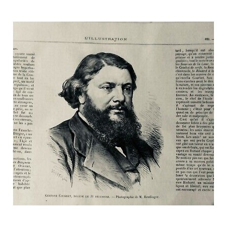 1878 I PERSONNALITES HOMME GUSTAVE COURBET PEINTRE SCULPTEUR