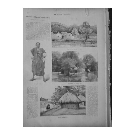 1894 EXPOSITION COLONIALE VILLAGE DAHOMEEN CHEF SENEGALAIS HUTTES DAOMEENNES