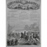 1860 UI GUERRE ARMEE MANOEUVRES CAMP CHALONS EMPEREUR CANON RAYÉ ESSAI