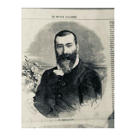 1860 MI PERSONNALITES HOMME ALPHONSE KARR JOURNALISTE ROMANCIER