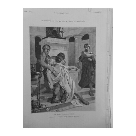 1879 I MORT DEMOSTHENE PRIX ROME BEAUX ARTS TABLEAU BRAMTOT PEINTURE