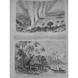 1860 UI LIVINGSTONE EXPLORATEUR AFRIQUE CENTRALE ZAMBEZE CHUTES VICTORIA COLONNE