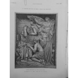 1879 I PRIX ROME BEAUX ARTS TOBIE RENDANT VUE PERE BAS RELIEF FAGEL SCULPTURE