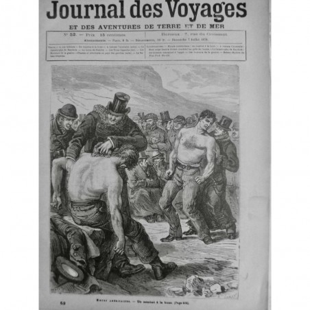 1878 JV BOXE BOXEUR MOEURS AMERICAINES COMBAT TOM HYER JACKSON