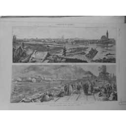 1879 I INONDATION SZEGEDIN AUTRICHE GARE DESSIN PETROWITZ