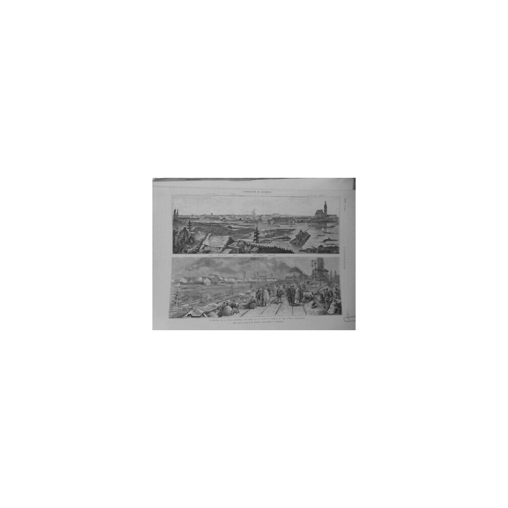 1879 I INONDATION SZEGEDIN AUTRICHE GARE DESSIN PETROWITZ