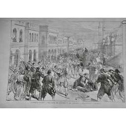 1876 UI TURQUIE CONSTANTINOPLE RIXE MUSULMAN CHRETIEN