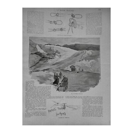 1896 MI MONTAGNE DANGERS MATERIEL GLACIER GORNER PIOLET CRAMPON