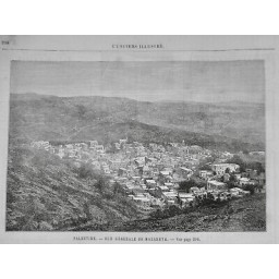 1888 UI JERUSALEM PALESTINE VUE NAZARETH MONT THABOR COUVENT FRANCISCAIN